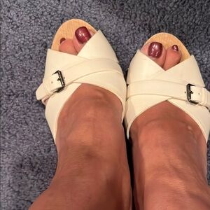 Bally Women's White wood Sandals